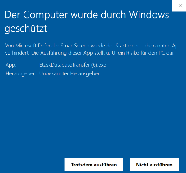 Screenshot "Trotzdem ausführen"